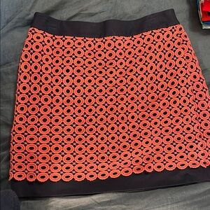 NWT Sz 4 Navy and Coral Lace LOFT Skirt
